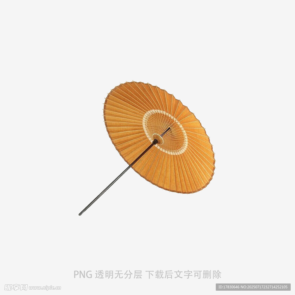 传统竹制油纸伞特写