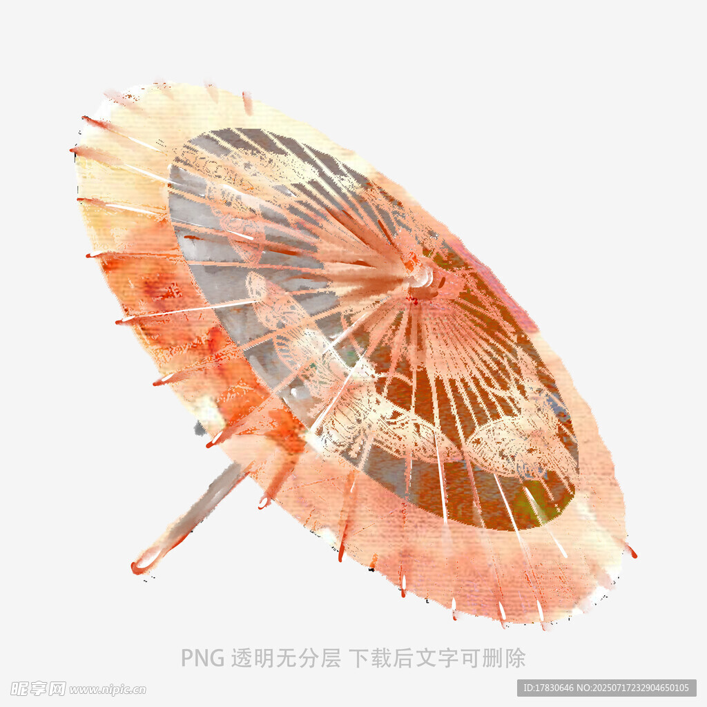 古风粉色油纸伞特写