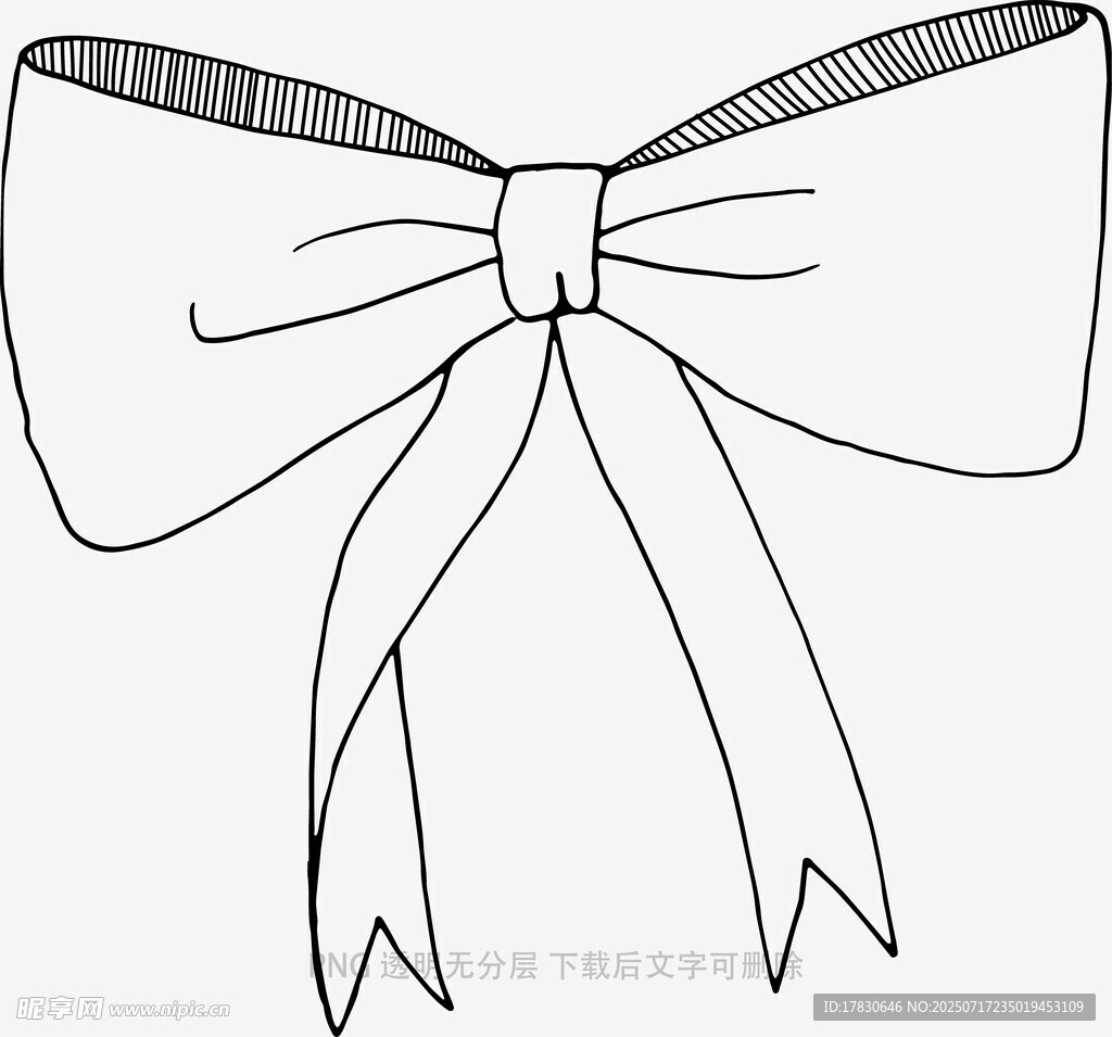 简约蝴蝶结线条图