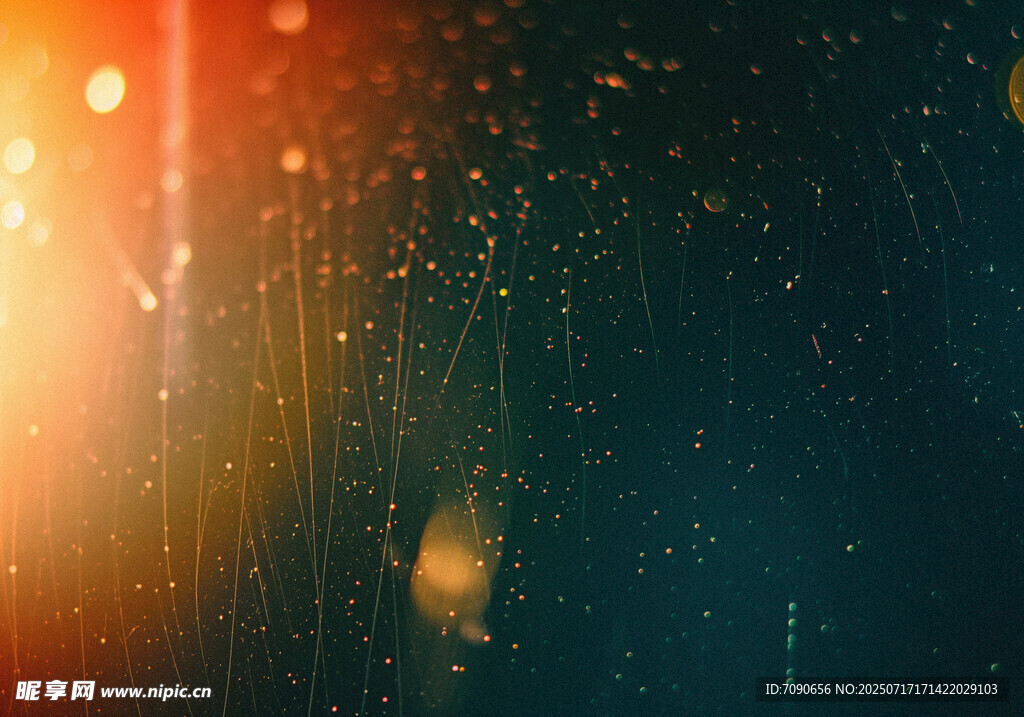 雨夜朦胧灯光梦幻景象