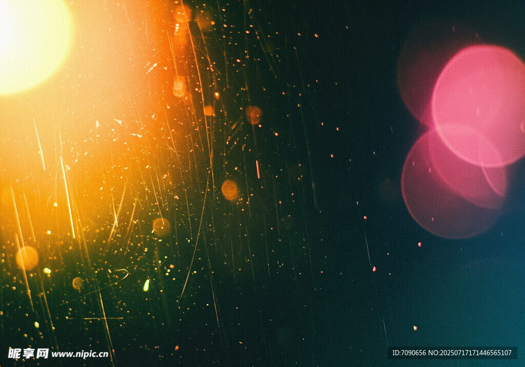 梦幻光斑雨滴背景图