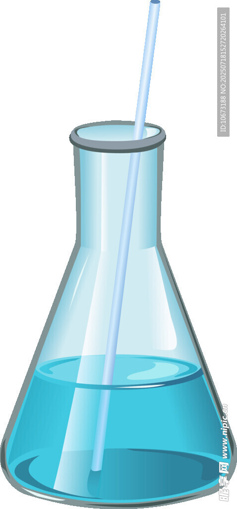蓝色锥形瓶中的液体实验