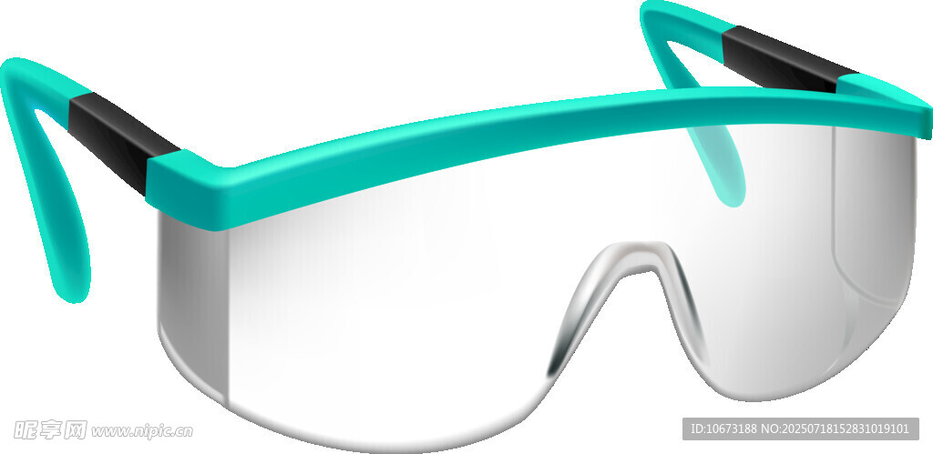 蓝框透明防护眼镜