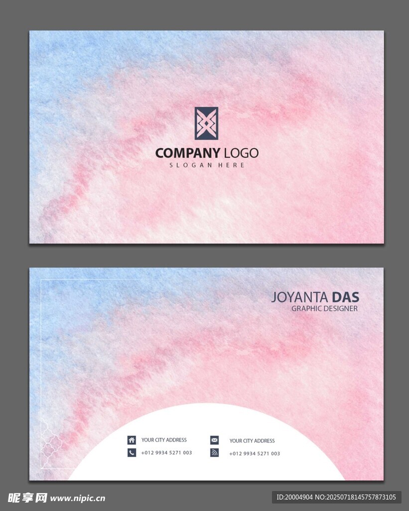水彩名片
