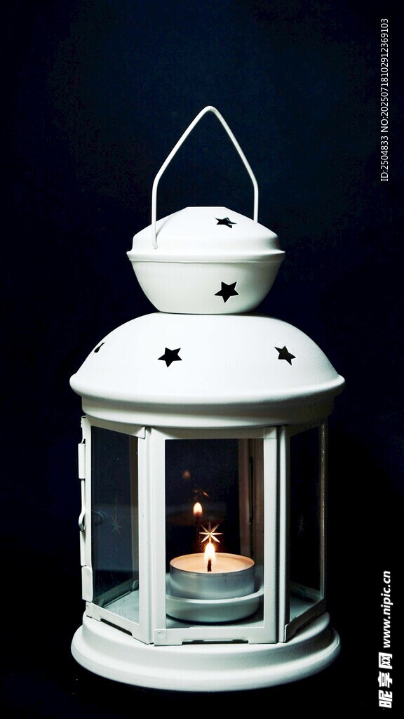 白色玻璃提手蜡烛风灯