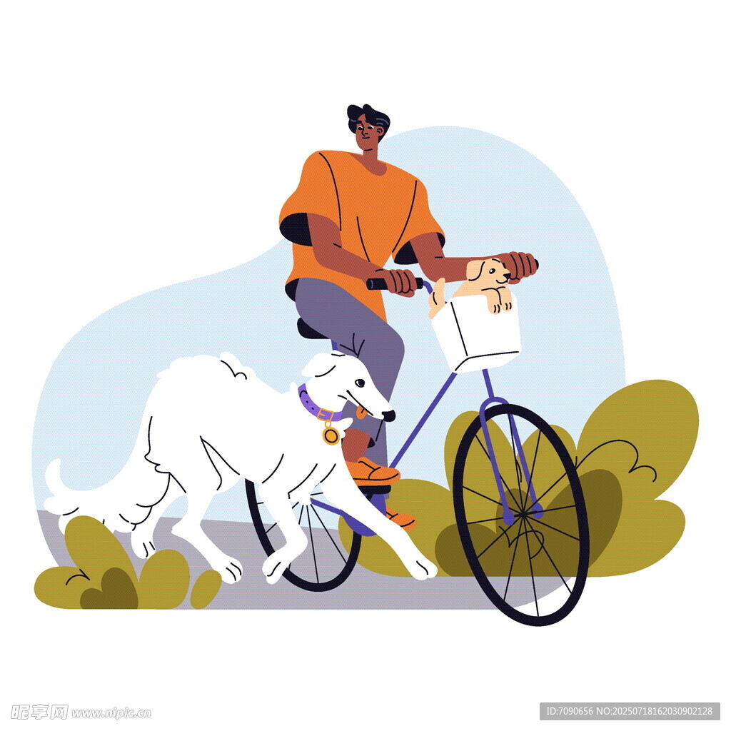 男子骑车带狗快乐出行