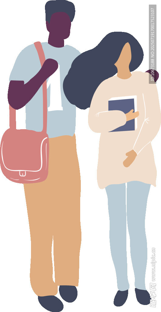 校园中的男女学生形象