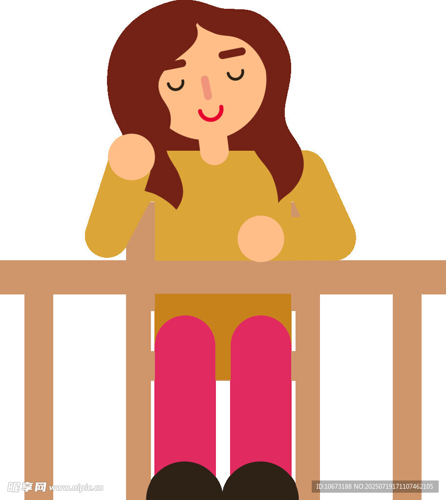 窗边休憩的女子