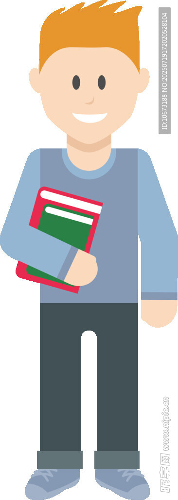 手持书籍的男孩