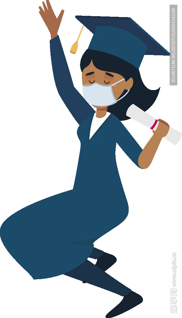 毕业女生欢呼庆祝瞬间