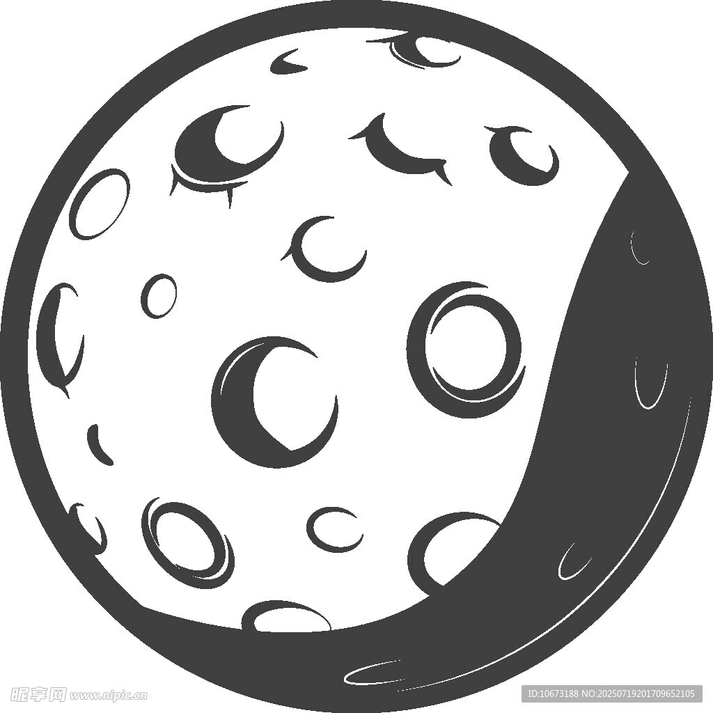 手绘月球图案