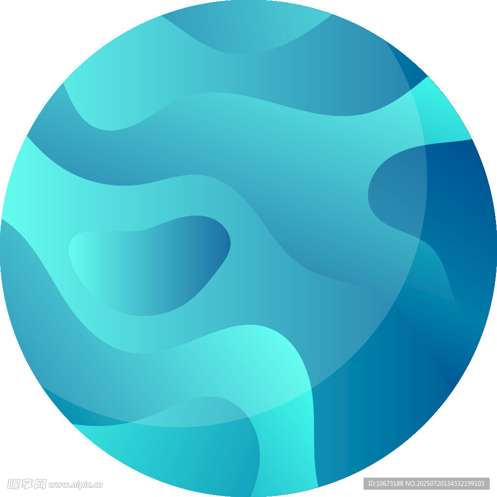 蓝色渐变流体圆形图案