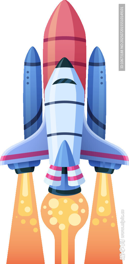 发射中的彩色火箭