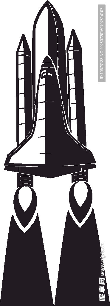 航天飞机与发射装置剪影