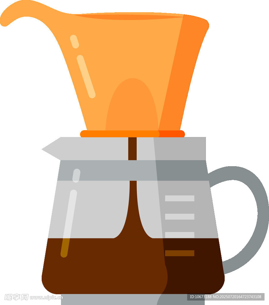 手冲咖啡器具插画