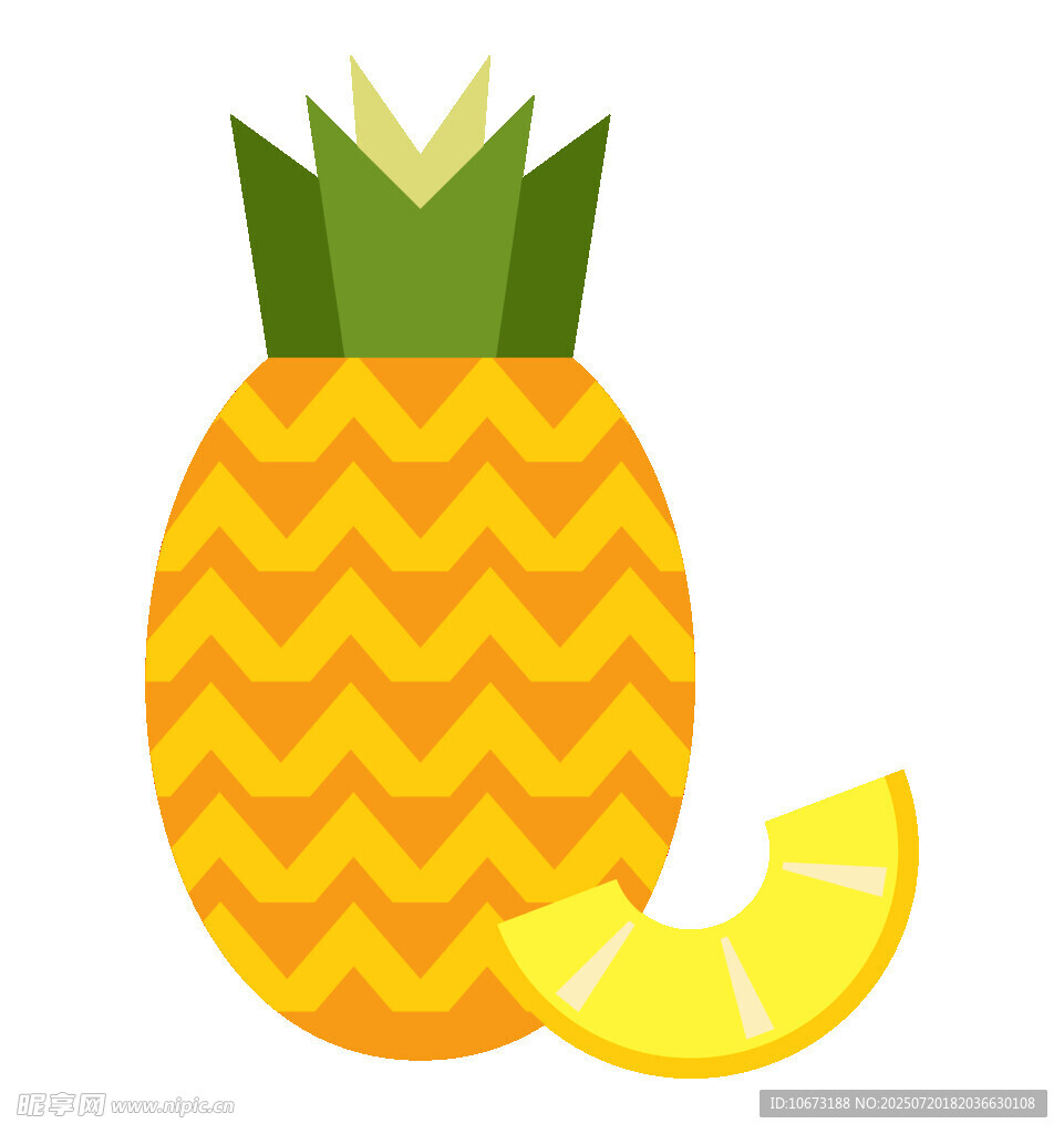 卡通菠萝及切片