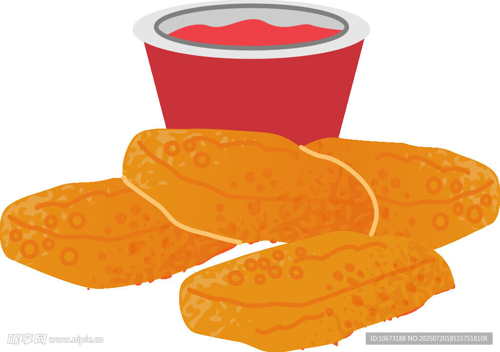 美味炸鸡块与蘸酱