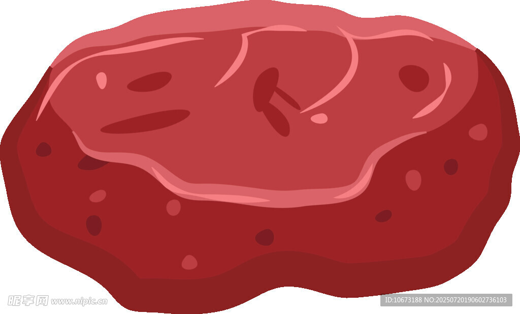 卡通风格的红色肉块