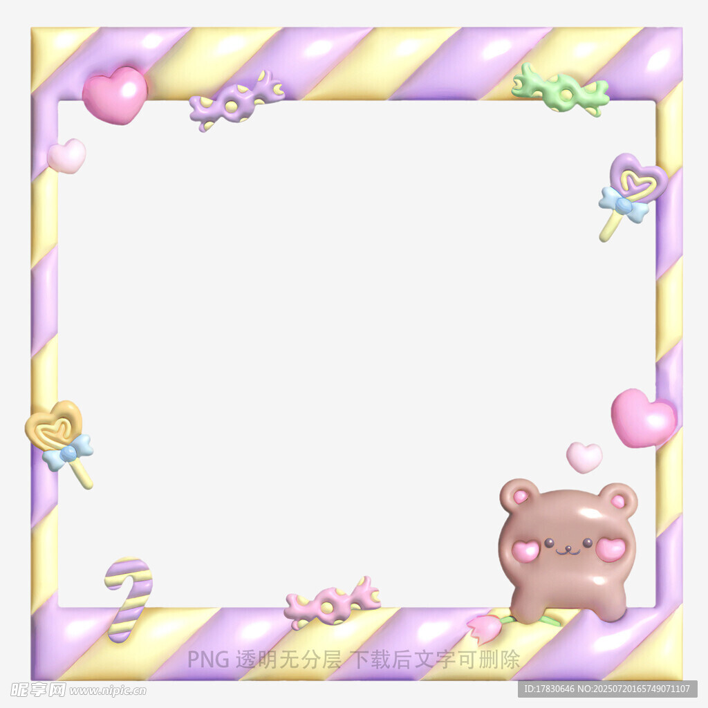 可爱小熊装饰边框背景图