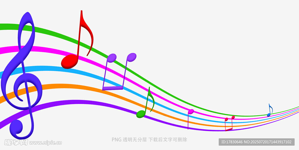 彩色音符舞动的音乐旋律