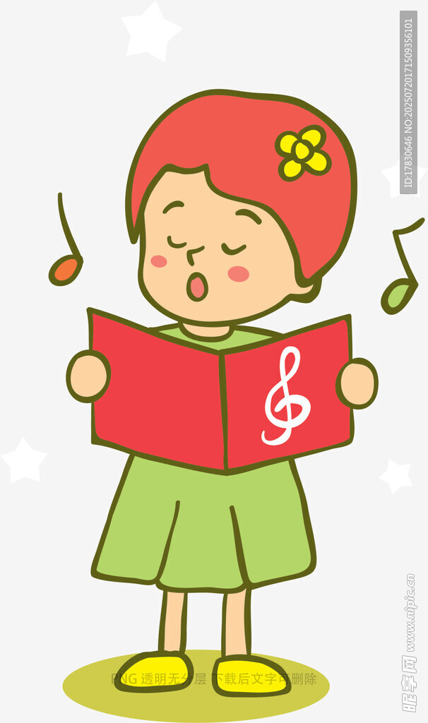 小女孩欢快地唱歌