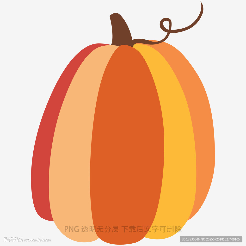 彩色条纹南瓜插画