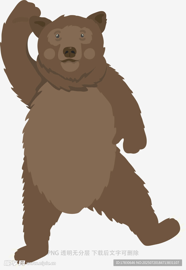 跳舞的卡通棕熊