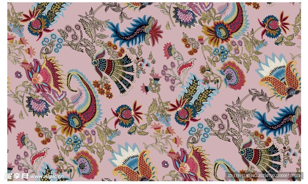 多彩佩斯利花纹图案