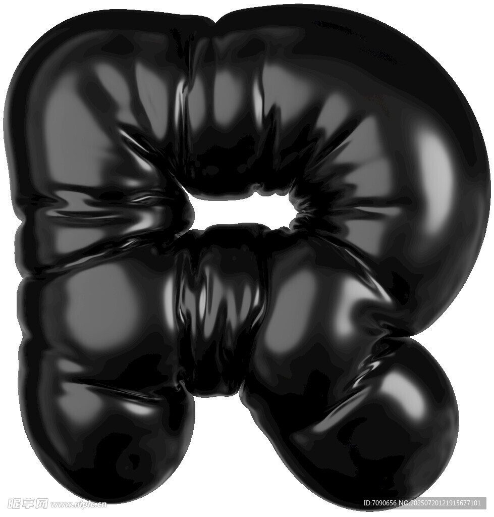 黑色充气质感字母R