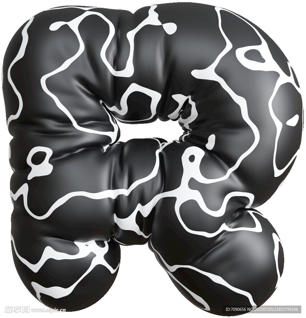 黑白花纹充气颈枕