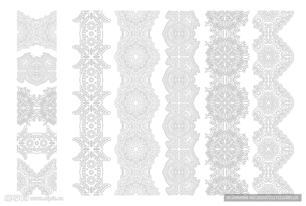 白色精致花纹图案集合