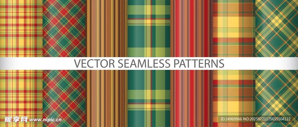 多彩条纹格子图案素材