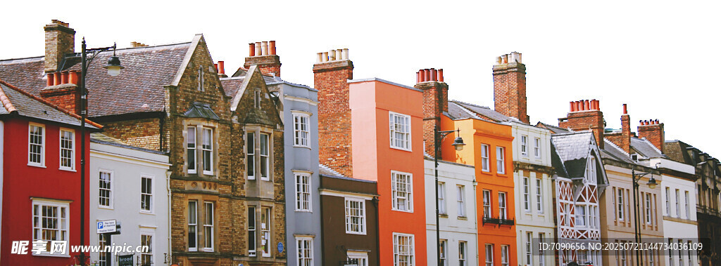 多彩英式排屋建筑景观