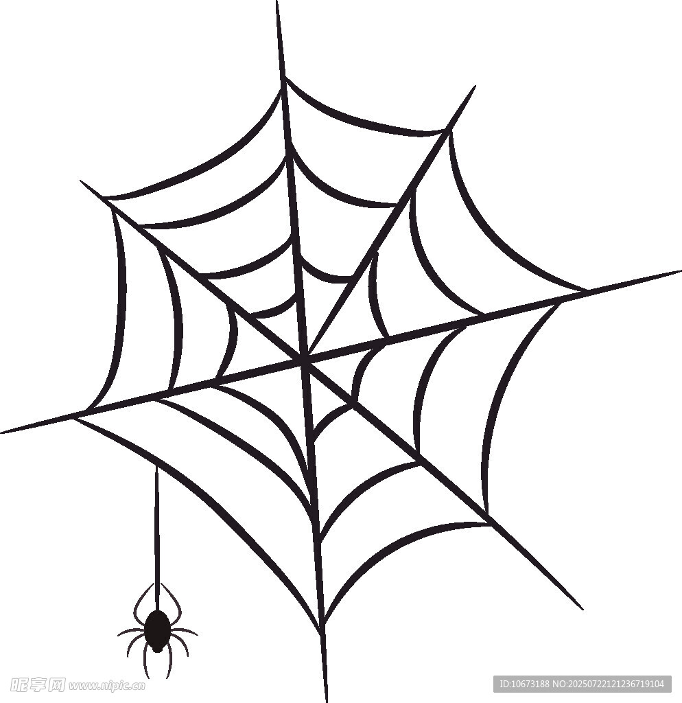 简约蜘蛛网与蜘蛛图案