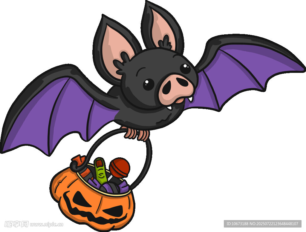 蝙蝠提南瓜篮准备讨糖