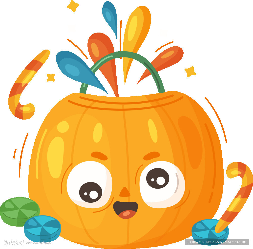 可爱南瓜灯与糖果