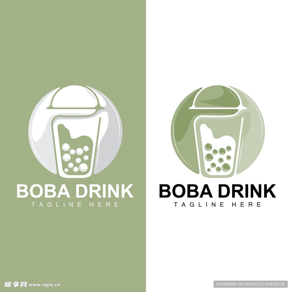 波霸奶茶标志设计