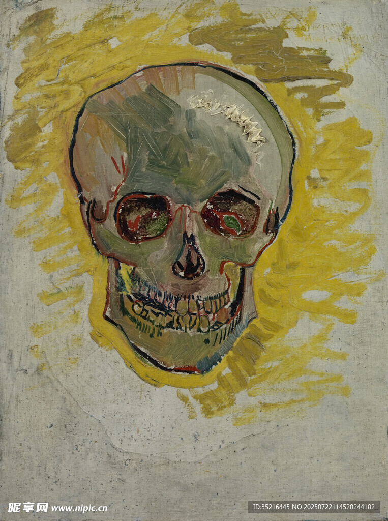 抽象风格的骷髅头绘画