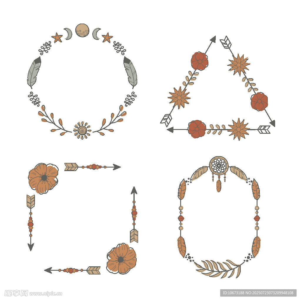 自然元素装饰边框集合