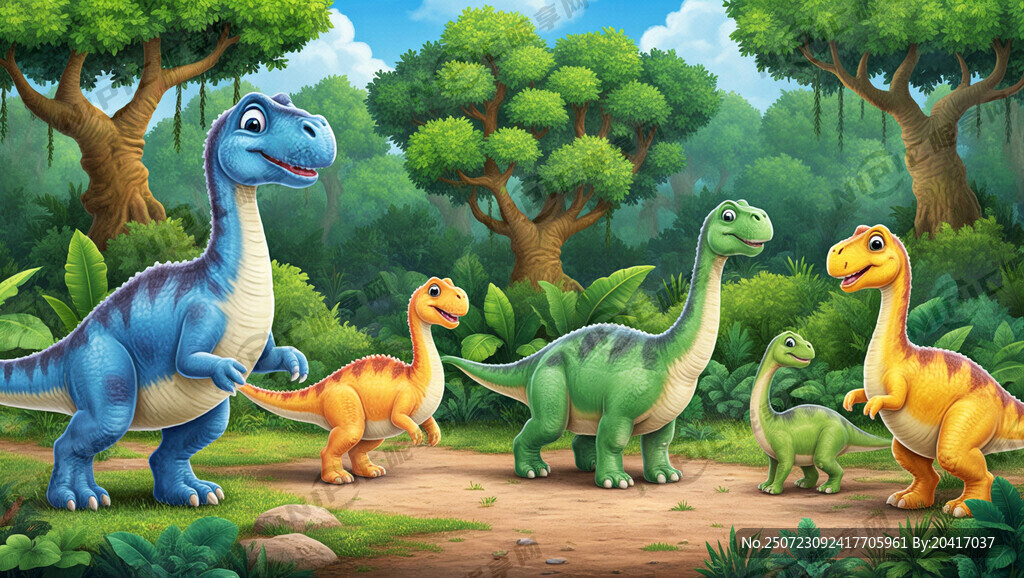 卡通恐龙动物园