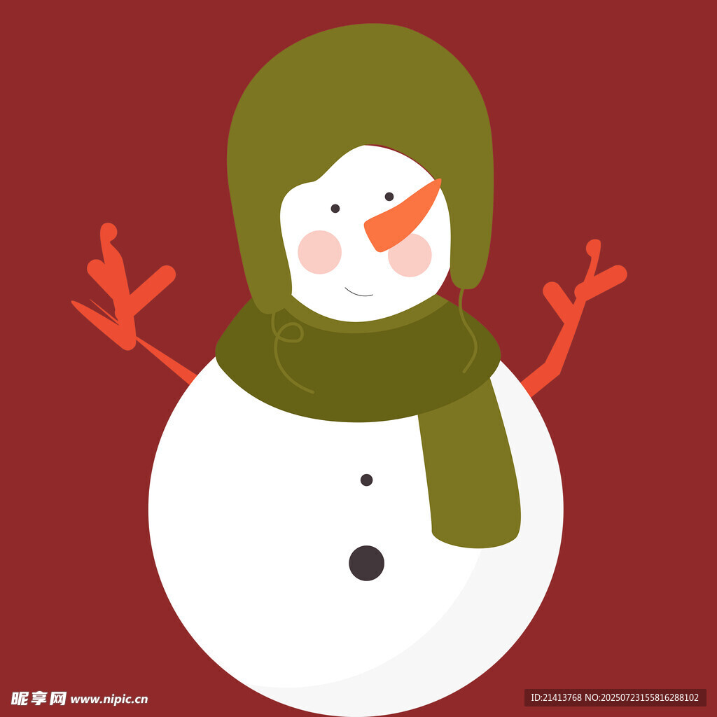 可爱雪人插画