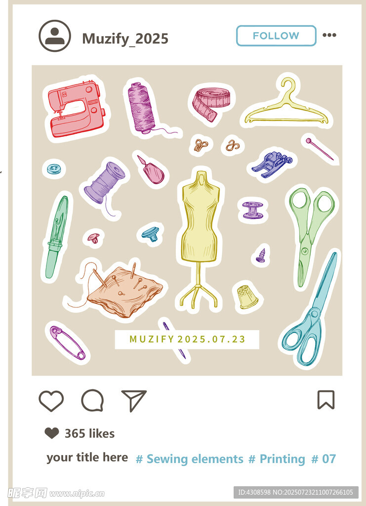 25款入缝纫元素图案