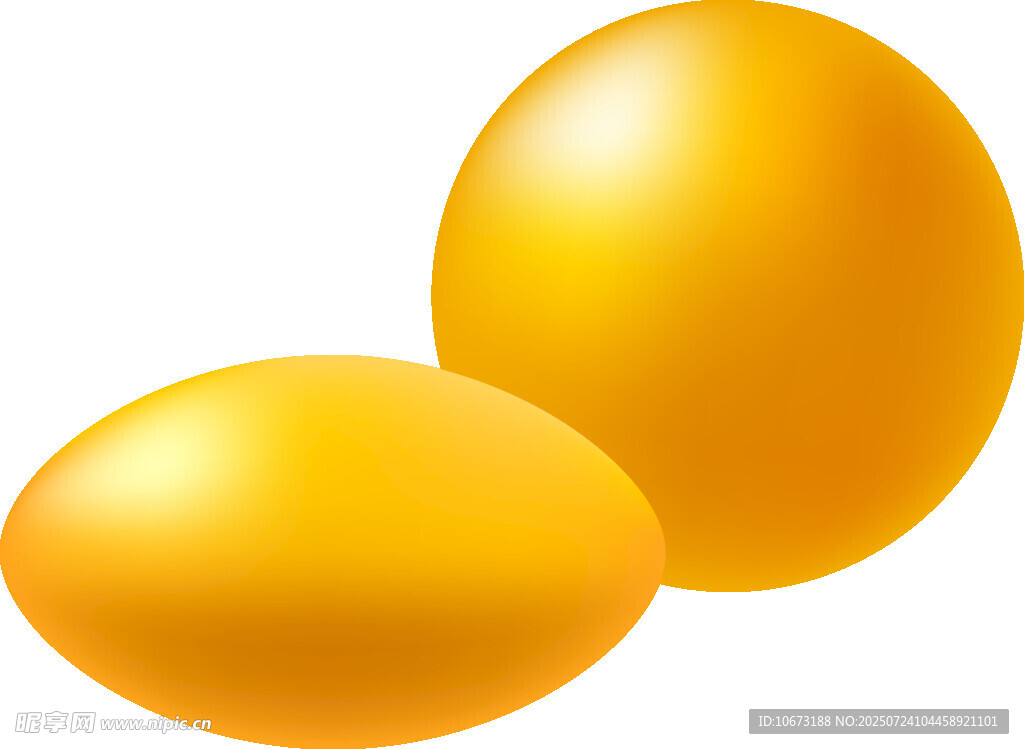 两颗金黄色鸡蛋