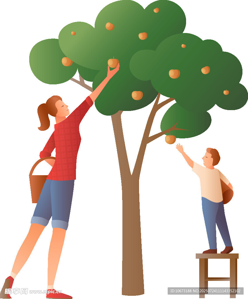 亲子树下欢乐摘果时刻