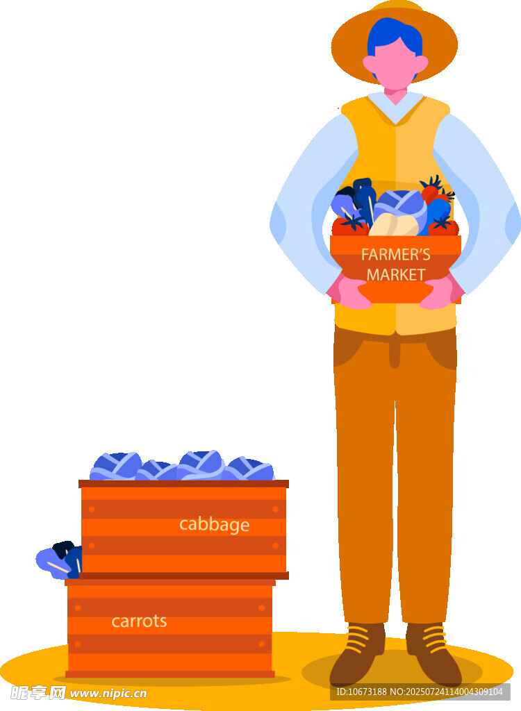 农民捧木箱装满丰收蓝莓