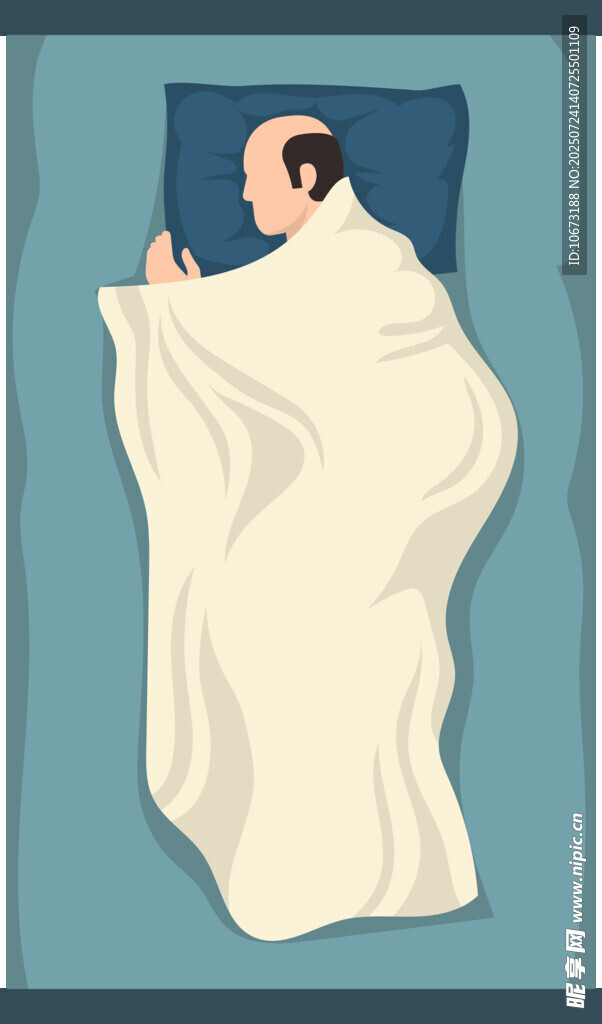 熟睡中的人盖着白色被子