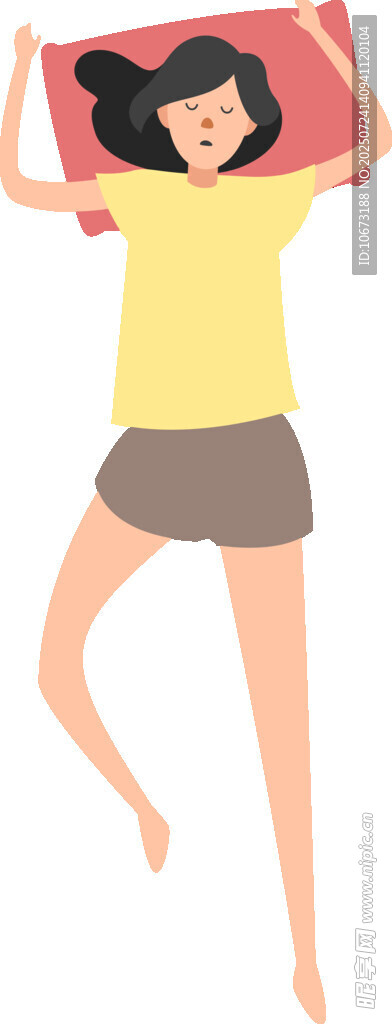 女孩惬意躺卧享受舒适时光