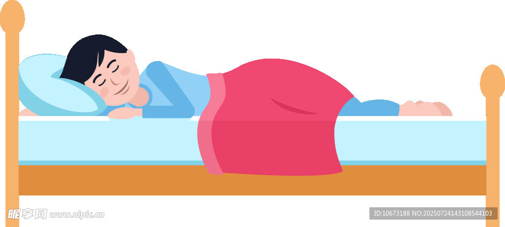 小孩卧床盖被安静睡觉
