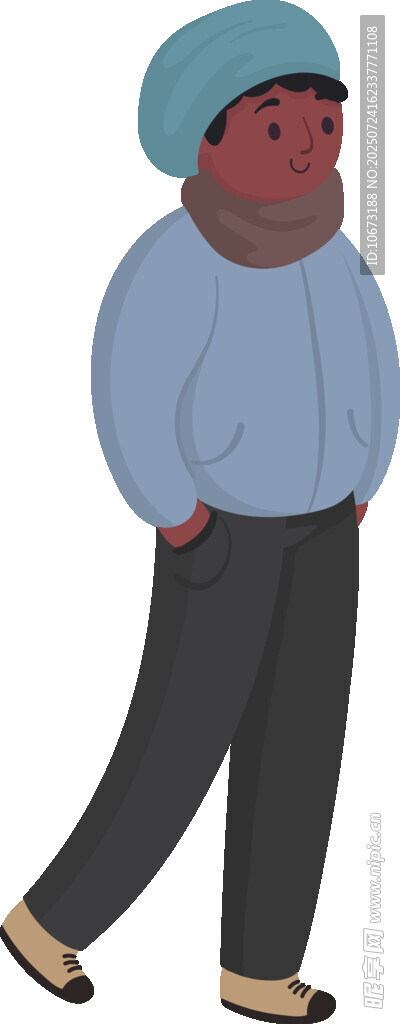 行走的休闲装扮男子