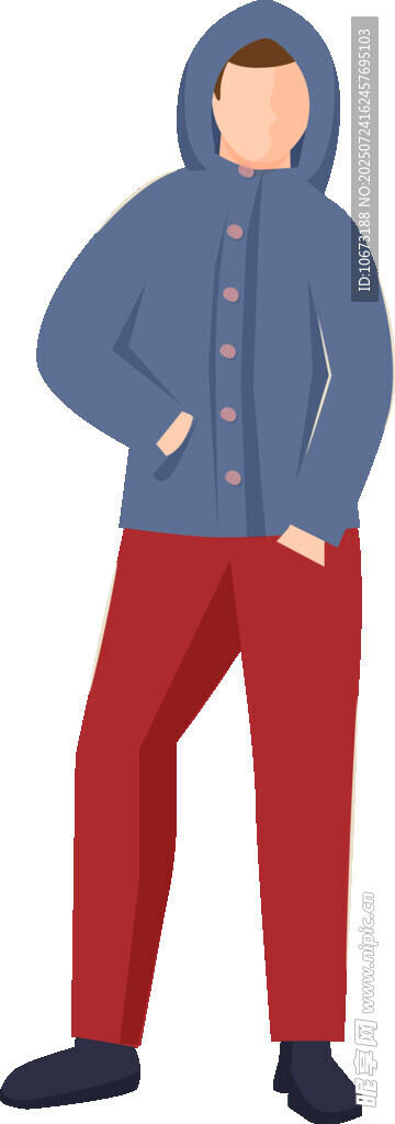 穿连帽外套和红裤的人